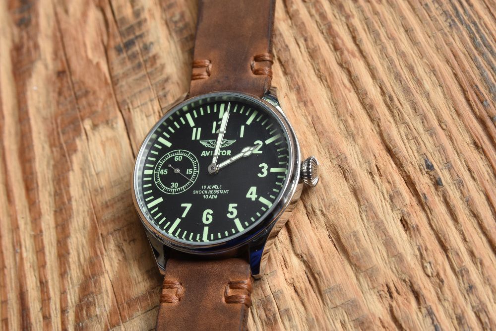 Zegarek radziecki AVIATOR molnia 3602 - idealny - nowy koperta 4,5 cm