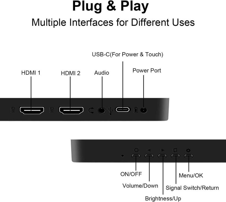Mały monitor ekran dotykowy przenośny monitor 8 cali HD 800 x 480 HDMI