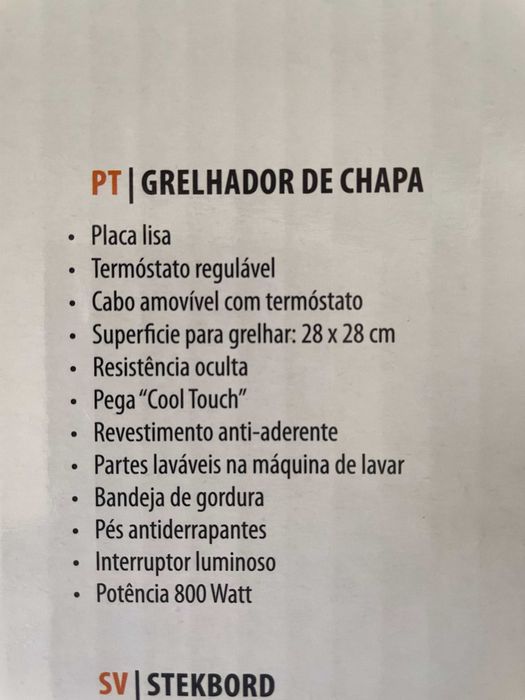 Grelhador de chapa e mesa Tristar 20 €