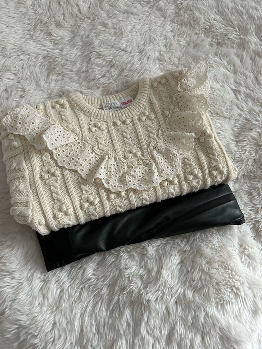 Шкіряні лосинки і светрик Zara 116р