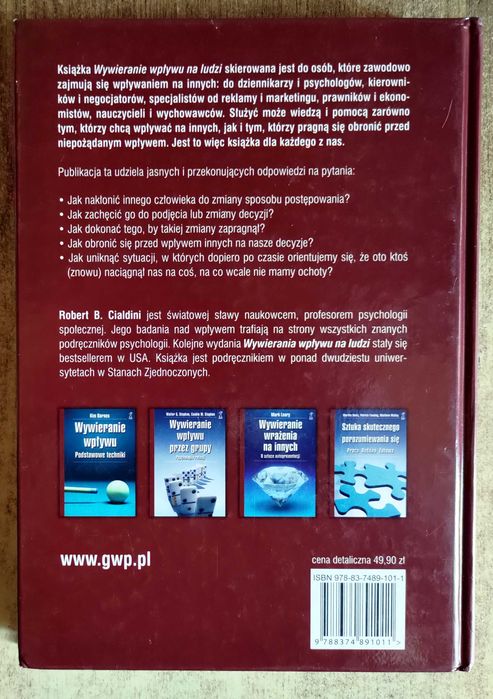 Wywieranie wpływu na ludzi. Teoria i praktyka Twarda - Robert Cialdini