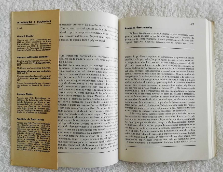 Introdução à Psicologia (Vol I e II)  H. Kendler 5ª edição de 1980