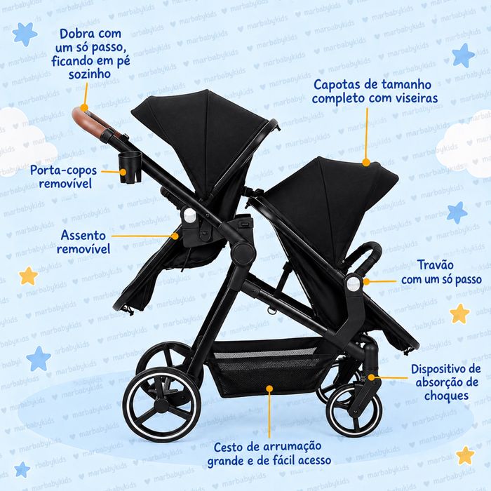 *** CARRINHO DE GÉMEOS TRIO ** 3 em 1 ** stock limitado ** NOVO ***