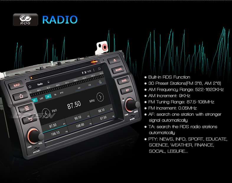 Bmw 320 E46 serie 3 2 Din Android 14 dvd OctaCore