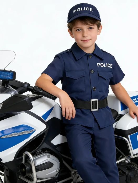 Przebranie kostium strój dzieci Policjant Policjanta Police 122-128 7-8 lat nowy