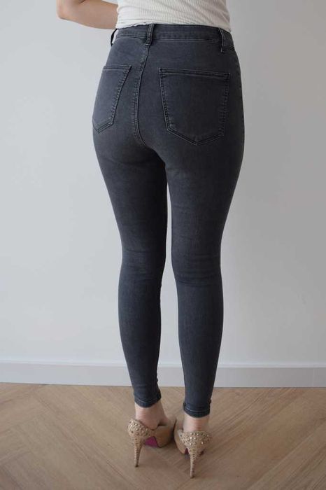 Topshop Joni w30 l32 szare spodnie jeansy wysoki stan m l rurki