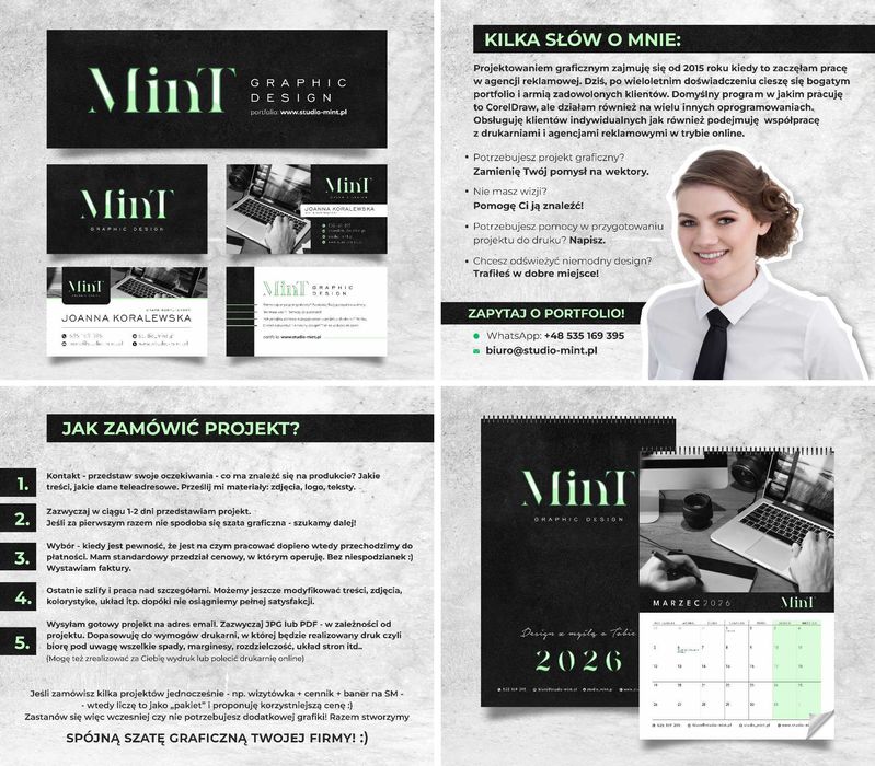 Projekty graficzne - Wizytówki - Ulotki - Plakaty - Logo - Druk