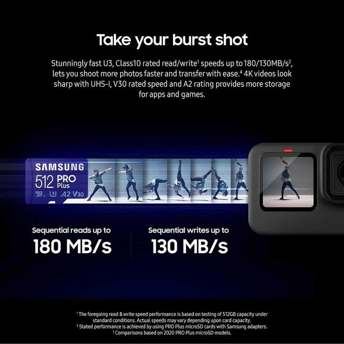 Samsung PRO Plus 128Gb / 512Gb (180mb/s)