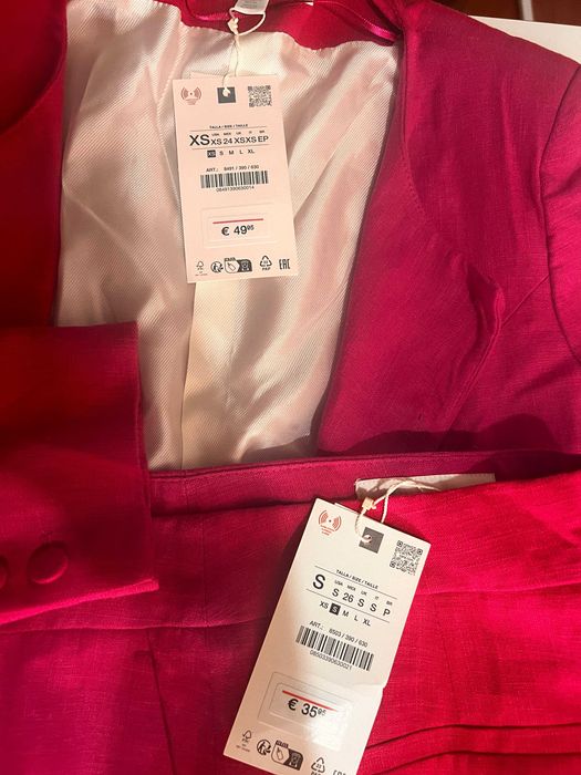 Fato Cor-De-Rosa Zara (Casaco XS e Calças S)