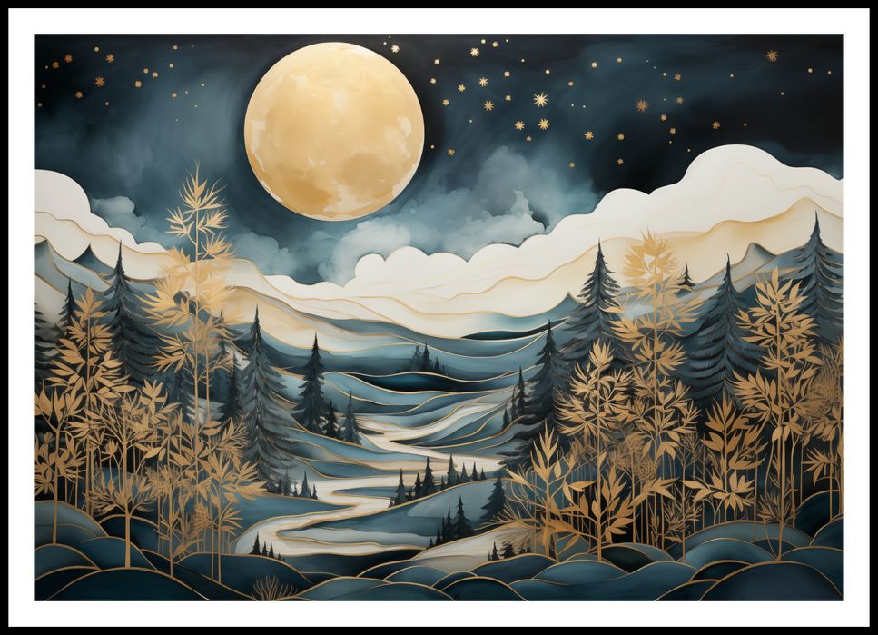 Plakat 100x70cm Szepty Nocnego Lasu