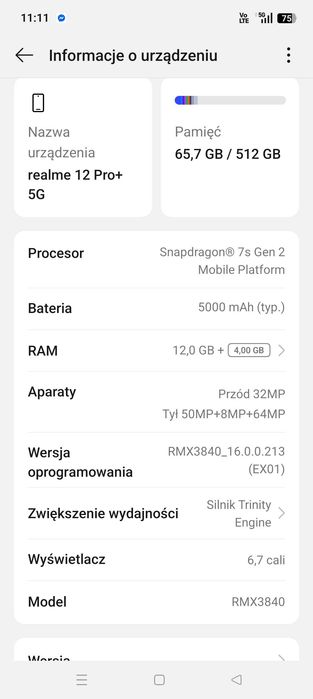 Telefon Smartfon Realme 12 Pro plus 5 G