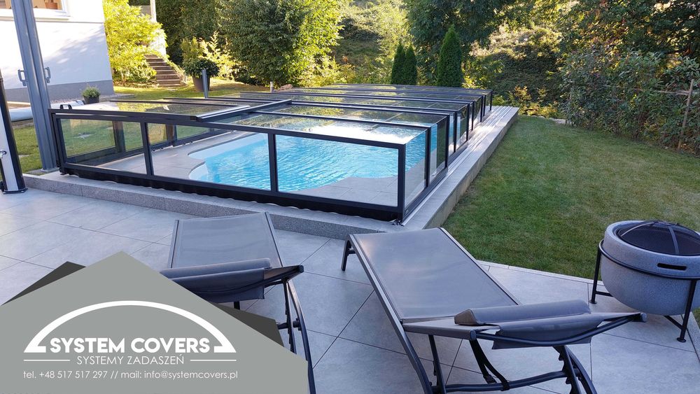 Zadaszenie basenowe, basenu,  420 x 850 x 65 cm - System Covers