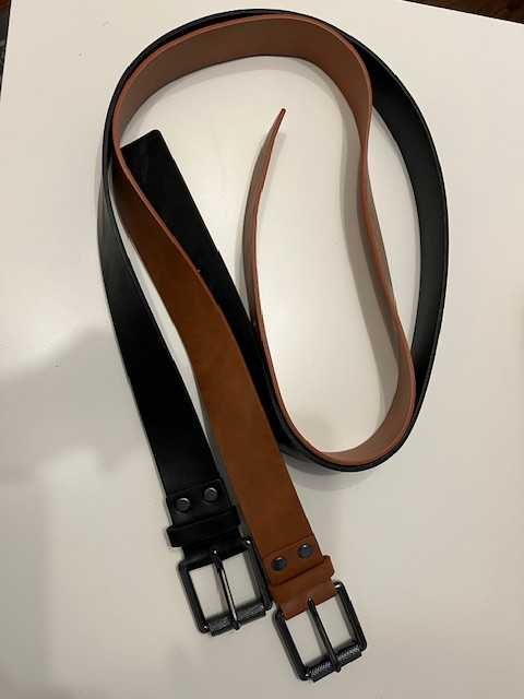 Pier one pasek damski cognac black 2 sztuki