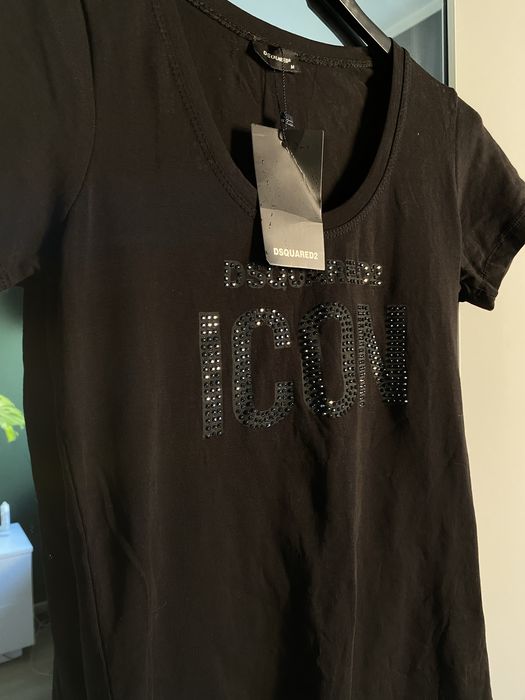 Czarna bluzka dsquared icon M nowa
