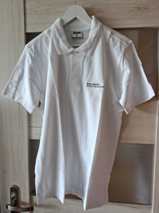 Koszulka polo Peugeot Professional M - nowa, biała, bawełna