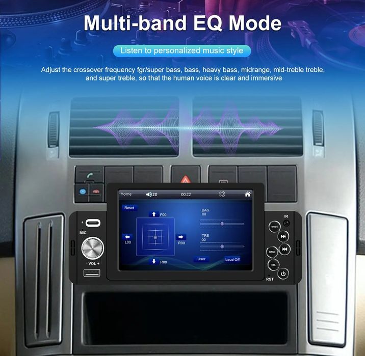 Rádio 1din com Visor 5 polegadas HD Bluetooth MirrorLink Equalizador