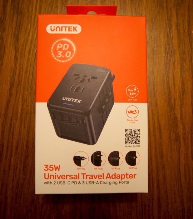 Ładowarka podróżna PD 35 W GaN QC 3.0 USBx3 + USB-Cx2 Unitek