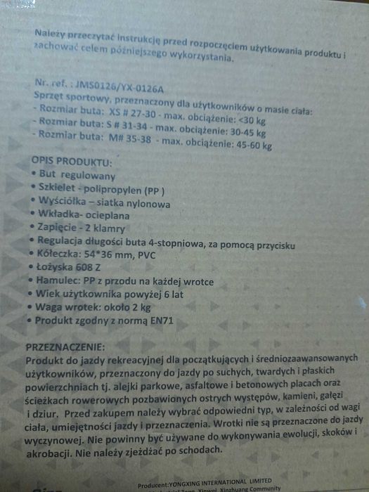 Wrotki dziecięce regulowane 27-30