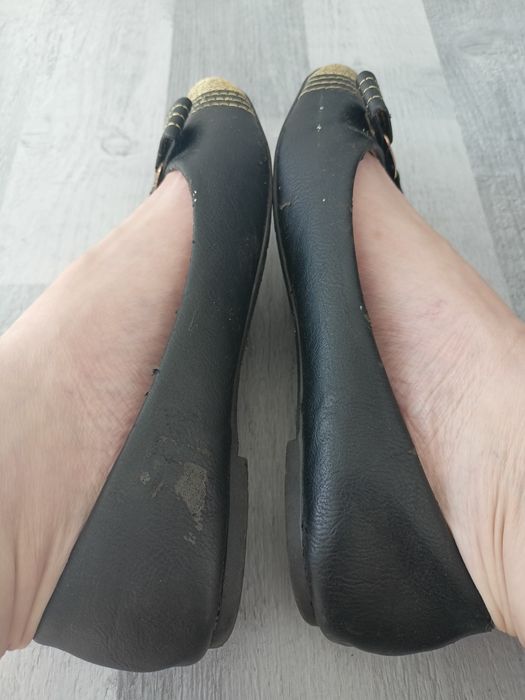 Baleriny damskie balerinki czarne 39
