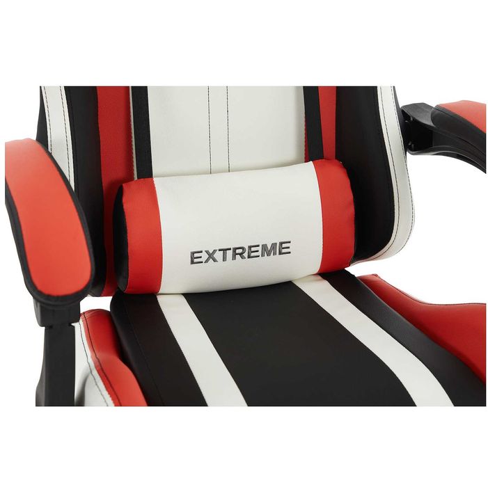 Fotel Gamingowy Extreme R1 Red, Z Cichymi Kółkami i Podnóżkiem
