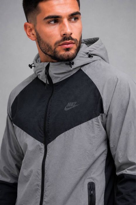 Чоловічий спортивний костюм Nike Tech Fleece демісезонний плащівка жатка графіт весна-осінь з капюшоном.