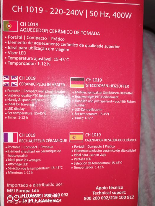 Aquecedor de cerâmica