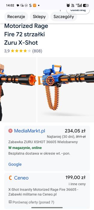 Pistolet dla dzieci zuru x-shot