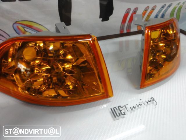 Piscas frontais + lâmpadas de pisca diaden vision para HONDA CIVIC 92-95 4 Portas EG8, EG9, EH8, EH9 fundo laranja Euro Look