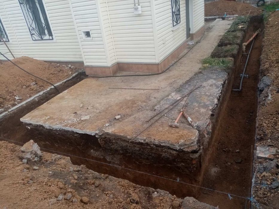 Земляные работы, копка траншей и котлованов, планировка участка/грунта