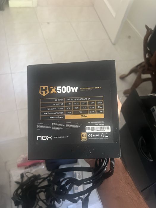 Fonte de alimentação 500w NOX Semi-modular 80 plus Bronze