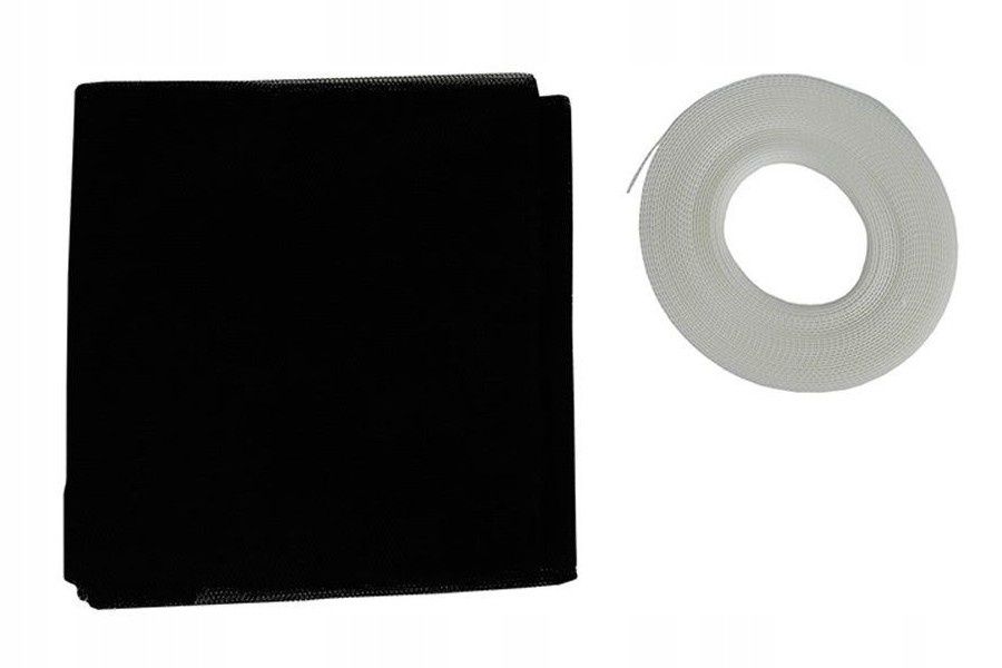 moskitiera siatka do okna czarna + taśma 150x180cm