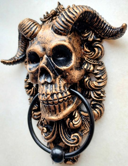 Aldraba Porta Puxador Batente Skull