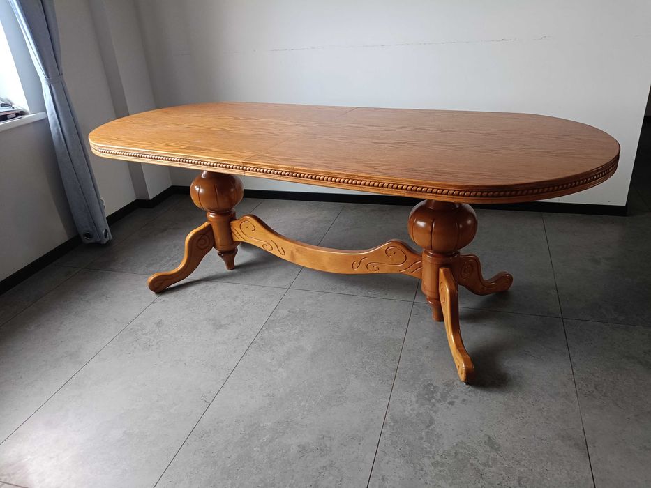 Stół duży rozkładany w kolorze dębu 220x90