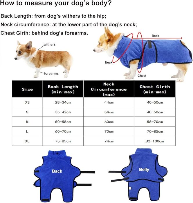 Халат для собак з мікрофібри Pettom XL