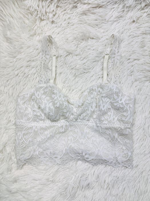 Biustonosz miękki koronka XS 34 biały