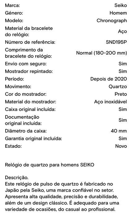 Seiko Chronograph SND195P