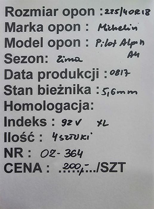 225/40R18 Michelin Pilot Alpin A4 Zima