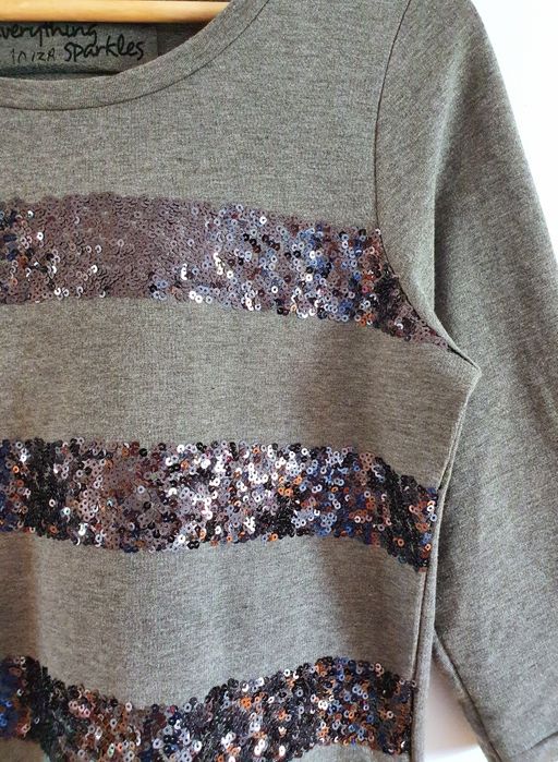 Bluzeczka sweterek z cekinami bawełna cotton Dunnes 38