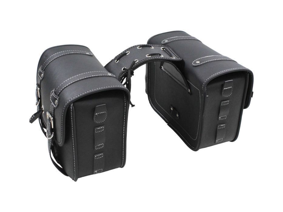 SAKWY motocyklowe z uchwytami na butelki ekoskóra, uniwersalne