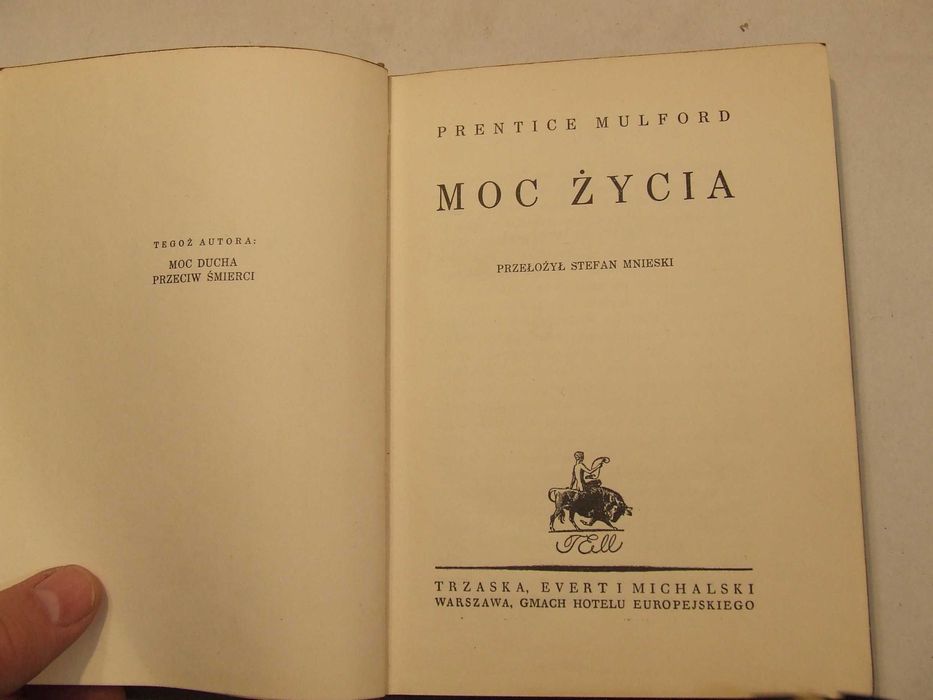 Moc życia P. Mulford stara ksiązka 1930