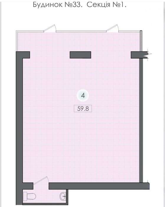 Комерційне приміщення | 59,8 м² | Фасад | ЖК Smart House, м. Південне