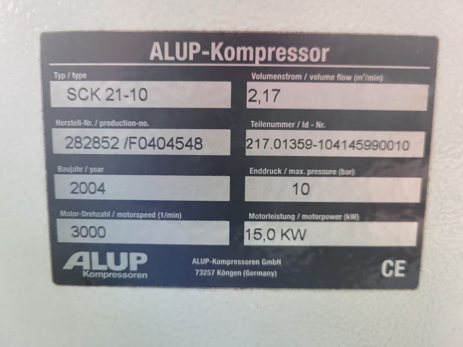 Kompresor śrubowy Alup