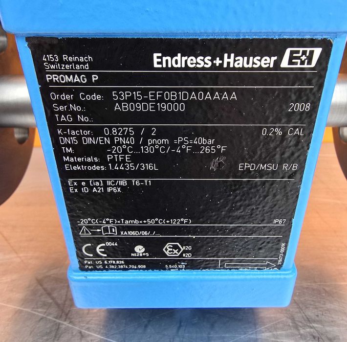 Przepływomierz Magnetyczny Endress Hauser Promag 53 DN15 Nierdzewny Ex