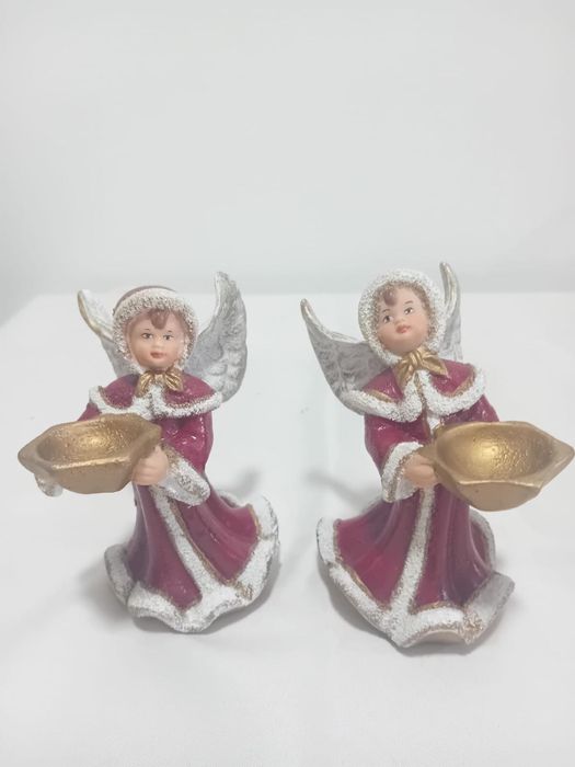 Conjunto de 2 estatuetas de santos