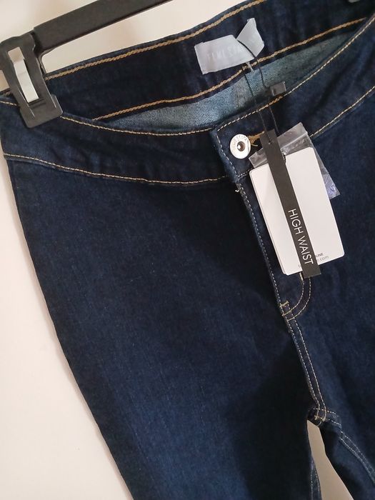 Femastage Ewa Minge granatowe jeansy rurki wysoki Stan Nowe 34/36