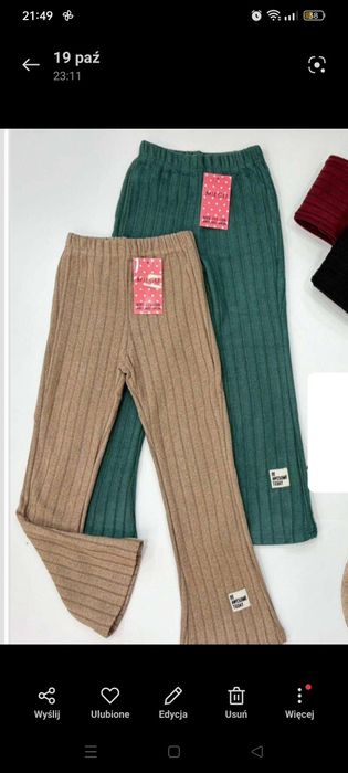 Dzwony ocieplane beżowe butelkowe 116 122