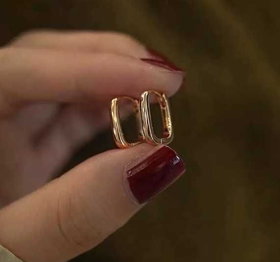 Срібні сережки S925 "Geometric Luxe" в позолоті 14К