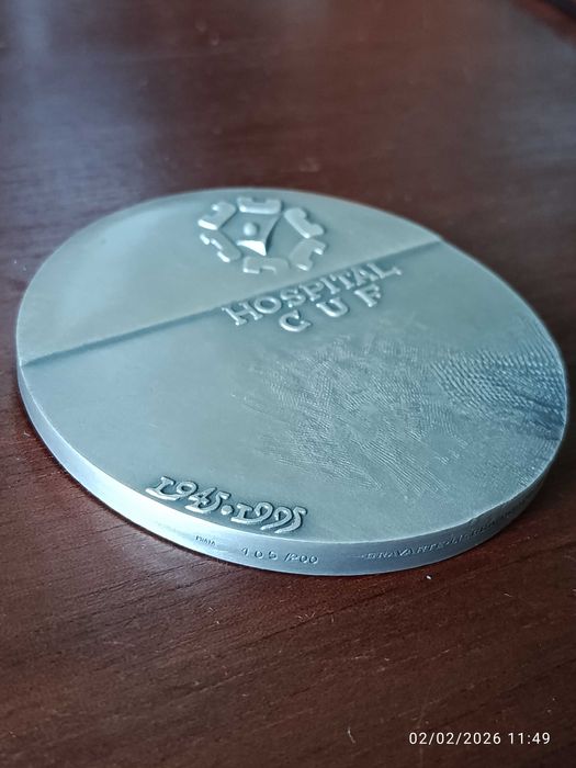 Medalha Prata Maciça Numerada 8 cm 277 gr