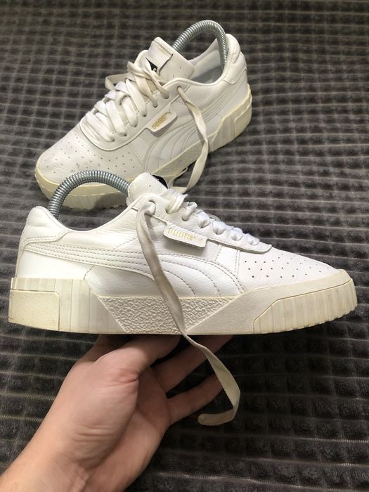 PUMA Cali (38) 24см женские кеды кроссовки белые кожаные оригинал