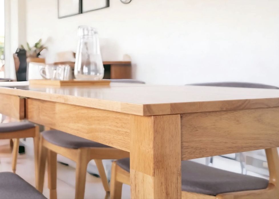 NOWY! DREWNIANY, rozkładany stół 120-180 cm+4 MIĘKKIE krzesła, OKAZJA!